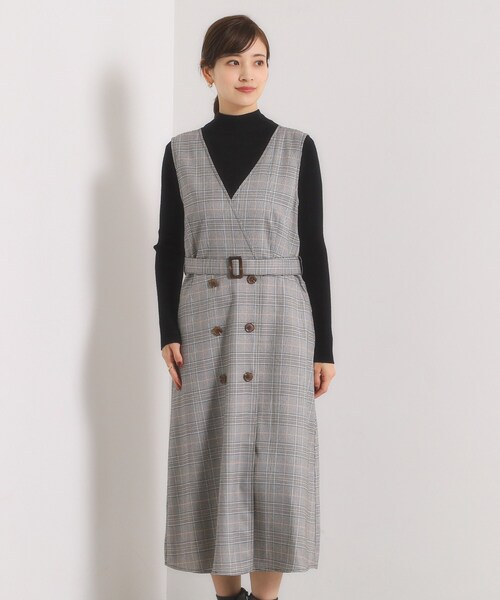 ITS'DEMO（イッツデモ）の「【手洗い可】チェック柄ジャンスカ（ワンピース・レディース・ダークブラウン系1/ブラック系1/グレー系1・00）」の18枚目の写真