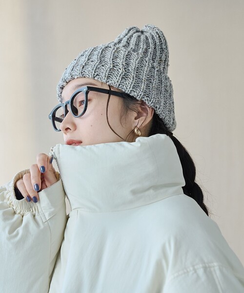 HIGHLAND 2000（ハイランドトゥーサウザンド）の「【HIGHLAND 2000（ハイランド2000）】メランジリブニットキャップ（別注カラーあり）（ニットキャップ/ビーニー・レディース・ブラウン系/ライトグレー/コバルトブルー・FREE）」の2枚目の写真