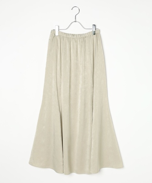 LEPSIM（レプシィム）の「ハギハギサテンフレアスカート　600161（スカート・レディース・チャコールグレー/アイボリー/ブラウン・FREE）」の4枚目の写真