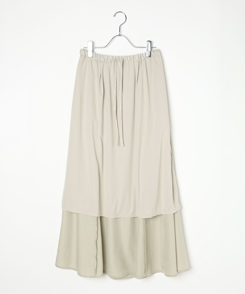 LEPSIM（レプシィム）の「ハギハギサテンフレアスカート　600161（スカート・レディース・チャコールグレー/アイボリー/ブラウン・FREE）」の9枚目の写真
