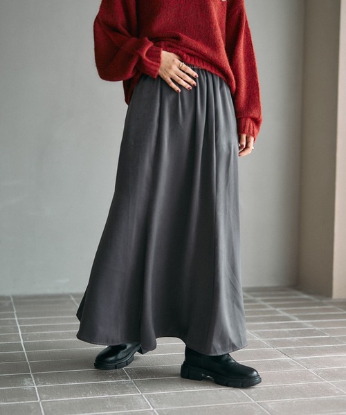 セール】ハギハギサテンフレアスカート 600161（スカート）｜LEPSIM