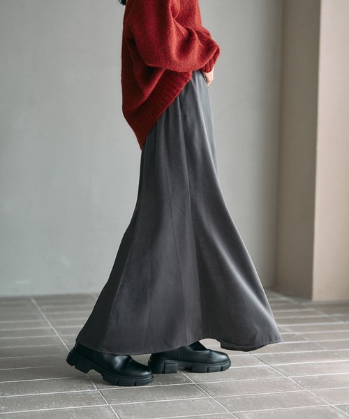 LEPSIM（レプシィム）の「ハギハギサテンフレアスカート　600161（スカート・レディース・チャコールグレー/アイボリー/ブラウン・FREE）」の15枚目の写真