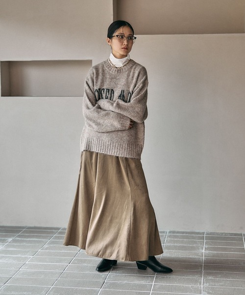 LEPSIM（レプシィム）の「ハギハギサテンフレアスカート　600161（スカート・レディース・チャコールグレー/アイボリー/ブラウン・FREE）」の22枚目の写真