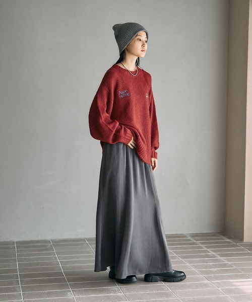 LEPSIM（レプシィム）の「ハギハギサテンフレアスカート　600161（スカート・レディース・チャコールグレー/アイボリー/ブラウン・FREE）」の16枚目の写真