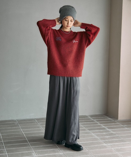 LEPSIM（レプシィム）の「ハギハギサテンフレアスカート　600161（スカート・レディース・チャコールグレー/アイボリー/ブラウン・FREE）」の17枚目の写真