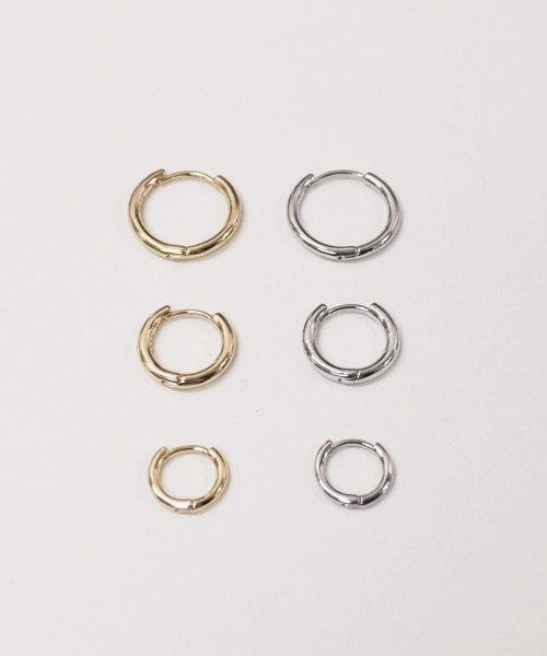 tunee(チュニー)の「【446639】シンプルラウンドフープリングピアス(RZ)(ピアス(両耳用)・レディース・ゴールド/シルバー・SMALL/MEDIUM/LARGE)」の5枚目の写真