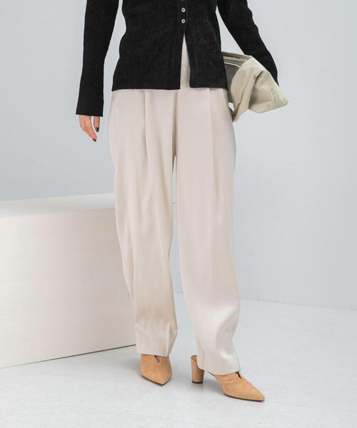 URBAN RESEARCH ROSSO WOMEN(アーバンリサーチ ロッソ)の「ウール混2WAYサテンパンツ(その他パンツ・レディース・ブラック/オフホワイト・36/38)」の3枚目の写真