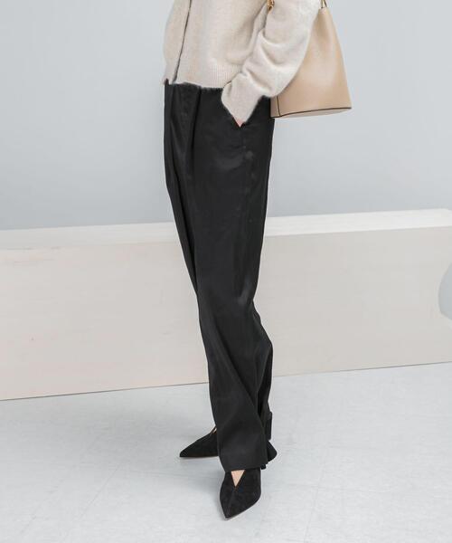 URBAN RESEARCH ROSSO WOMEN(アーバンリサーチ ロッソ)の「ウール混2WAYサテンパンツ(その他パンツ・レディース・ブラック/オフホワイト・36/38)」の8枚目の写真