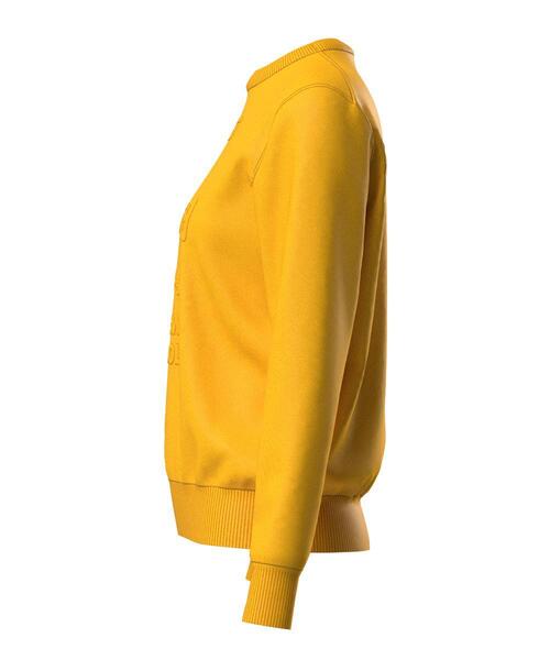 【ホワイト】エンボス加工ウールライククルーネックニットプルオーバー <LADIES LINE> (LADIES) セール】【PING APPAREL】エンボス加工ウールライククルーネックニット