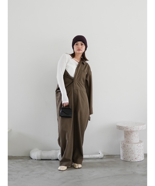 Katrin TOKYO(カトリーントーキョー)の「【UNIVERSAL OVERALL×Katrin TOKYO】painter jump suit(つなぎ/オールインワン・レディース・ブラウン/チャコールグレー・M/S/XS)」の5枚目の写真