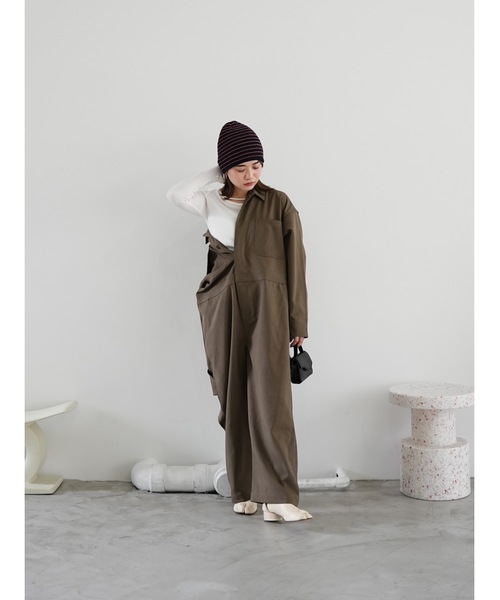 Katrin TOKYO(カトリーントーキョー)の「【UNIVERSAL OVERALL×Katrin TOKYO】painter jump suit(つなぎ/オールインワン・レディース・ブラウン/チャコールグレー・M/S/XS)」の7枚目の写真