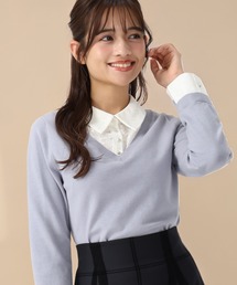 レースシャツドッキングニット