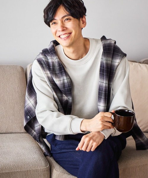 GLOBAL WORK（グローバルワーク）の「スウェードライククリーンスウェット/580811（スウェット・メンズ・ライトブルー/ブラック/グレー/ベージュ/ライトグリーン/ホワイト・X-LARGE/MEDIUM/LARGE/SMALL）」の2枚目の写真