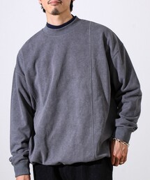 GLOSTER | ダブルステッチパウダースノー裏毛プルオーバー(スウェット)