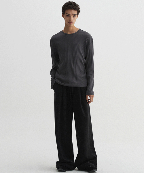 DNSR(ディーエヌエスアール)の「リブドロングスリーブチャコール(Tシャツ/カットソー・メンズ・その他・LARGE/X-LARGE/MEDIUM)」の2枚目の写真