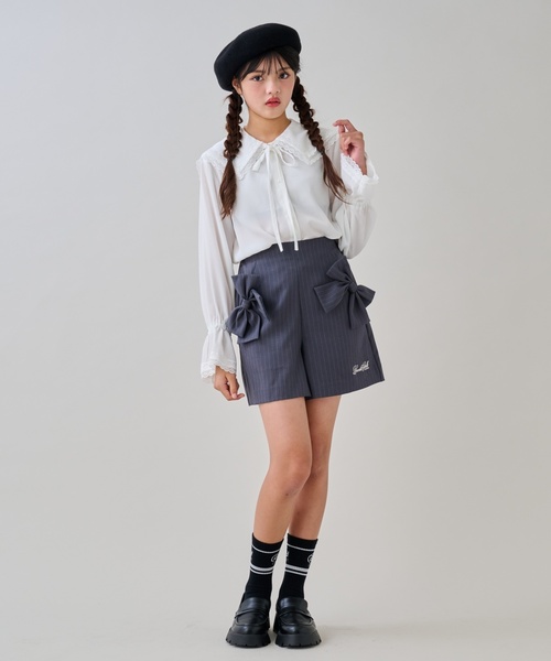 by LOVEiT（バイラビット）の「【卒服】Ｗセーラーカラーブラウス（シャツ/ブラウス・キッズ・オフホワイト/サックスブルー・120cm/130cm/140cm/160cm/150cm）」の3枚目の写真