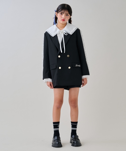 by LOVEiT（バイラビット）の「【卒服】Ｗセーラーカラーブラウス（シャツ/ブラウス・キッズ・オフホワイト/サックスブルー・120cm/130cm/140cm/160cm/150cm）」の7枚目の写真