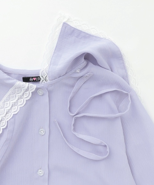 by LOVEiT（バイラビット）の「【卒服】Ｗセーラーカラーブラウス（シャツ/ブラウス・キッズ・オフホワイト/サックスブルー・120cm/130cm/140cm/160cm/150cm）」の15枚目の写真