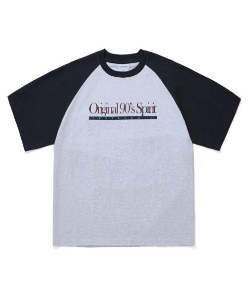 1993STUDIO(1993スタジオ)の「オリジナルラグラン配色Tシャツ_ライトグレー(Tシャツ/カットソー・メンズ・その他・MEDIUM/LARGE)」の1枚目の写真