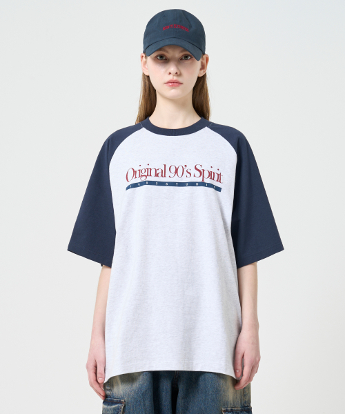1993STUDIO(1993スタジオ)の「オリジナルラグラン配色Tシャツ_ライトグレー(Tシャツ/カットソー・メンズ・その他・MEDIUM/LARGE)」の3枚目の写真