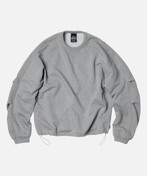 STRING CROP SWEATSHIRT _ GRAY