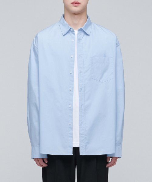 MUSINSA STANDARD（ムシンサスタンダード）の「特大ポプリンシャツ【スカイブルー】（シャツ/ブラウス・メンズ・その他・SMALL/MEDIUM/LARGE/X-LARGE/XX-LARGE）」の3枚目の写真