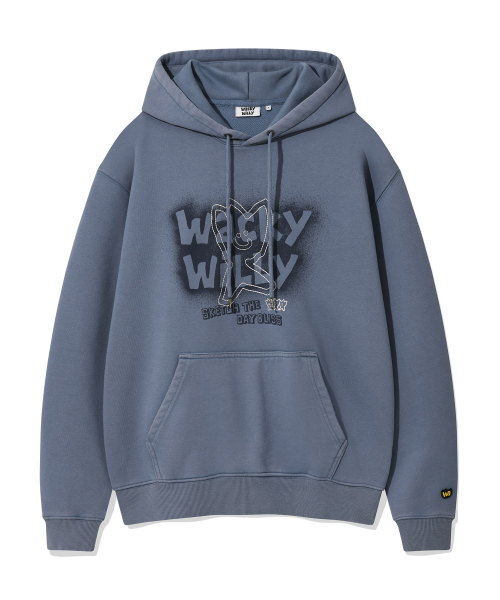 Wacky WiLLy（ワッキーウィリー）の「キキピグメントグラフィックフードスウェットブルー（パーカー・レディース・その他・SMALL/MEDIUM/LARGE/X-LARGE）」の2枚目の写真