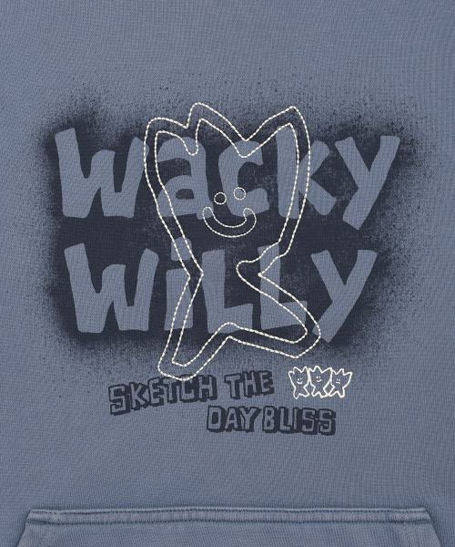 Wacky WiLLy（ワッキーウィリー）の「キキピグメントグラフィックフードスウェットブルー（パーカー・レディース・その他・SMALL/MEDIUM/LARGE/X-LARGE）」の5枚目の写真