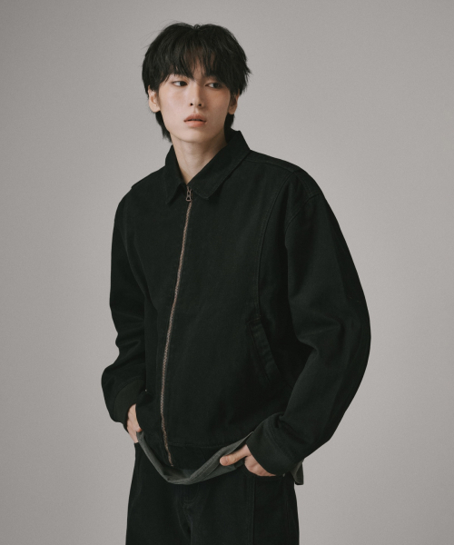 Verdnt（バーダント）の「ガーメントダイツイルセミクロップブルゾンジップアップジャケット[ブラック]（ブルゾン・レディース・その他・SMALL/MEDIUM/LARGE）」の3枚目の写真