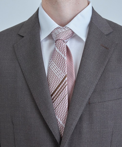 MEN'S BIGI（メンズビギ）の「チェックxドット柄シルクネクタイ（ネクタイ・メンズ・ピンク/ターコイズブルー・FREE）」の7枚目の写真