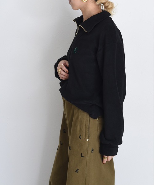 セール】ハーフジップ コンパクトフリーストップス（その他トップス