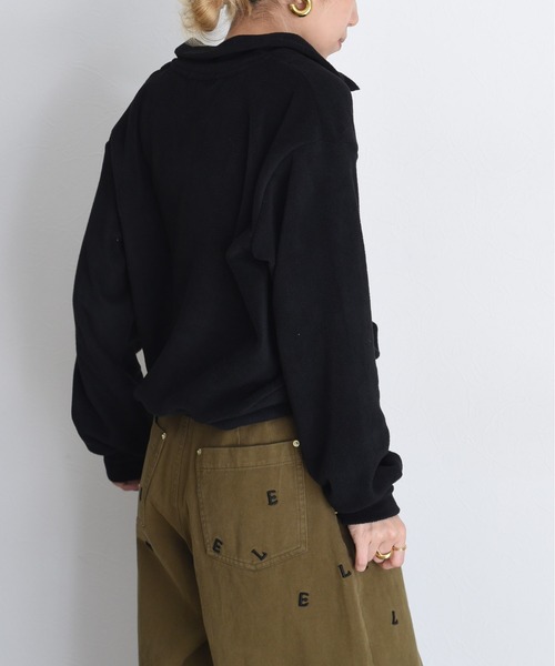 セール】ハーフジップ コンパクトフリーストップス（その他トップス