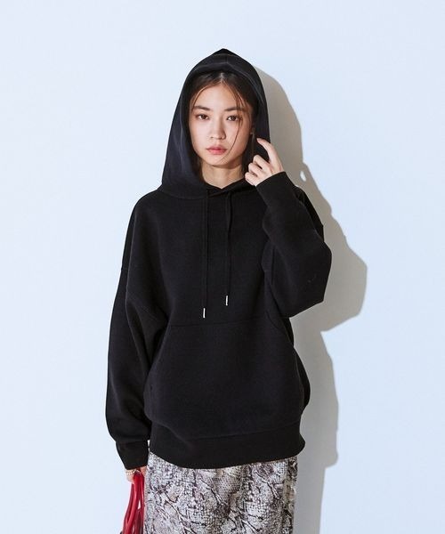 JEANASIS（ジーナシス）の「12G Wジャガードニットフーディ/629914（パーカー・レディース・ブラック/ネイビー/グレー/オフホワイト・FREE）」の3枚目の写真