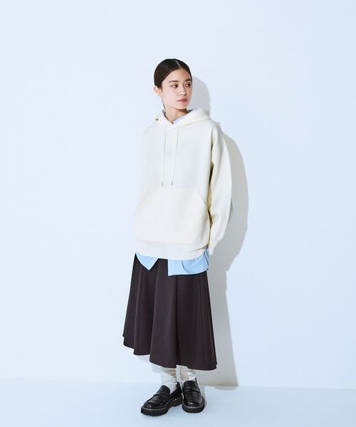 JEANASIS（ジーナシス）の「12G Wジャガードニットフーディ/629914（パーカー・レディース・ブラック/ネイビー/グレー/オフホワイト・FREE）」の5枚目の写真