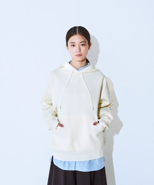 JEANASIS（ジーナシス）の「12G Wジャガードニットフーディ/629914（パーカー・レディース・ブラック/ネイビー/グレー/オフホワイト・FREE）」の7枚目の写真