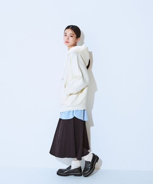 JEANASIS（ジーナシス）の「12G Wジャガードニットフーディ/629914（パーカー・レディース・ブラック/ネイビー/グレー/オフホワイト・FREE）」の6枚目の写真