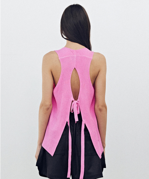 RENSE(レンセ)の「Back Open Ribbon Knit Pink(ニット/セーター・レディース・その他・FREE)」の3枚目の写真