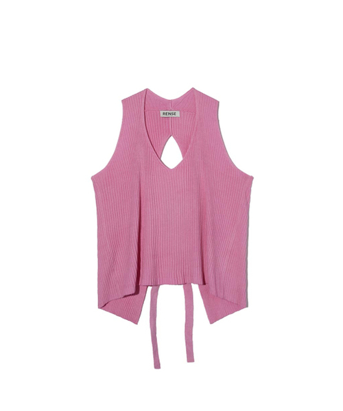 RENSE(レンセ)の「Back Open Ribbon Knit Pink(ニット/セーター・レディース・その他・FREE)」の4枚目の写真
