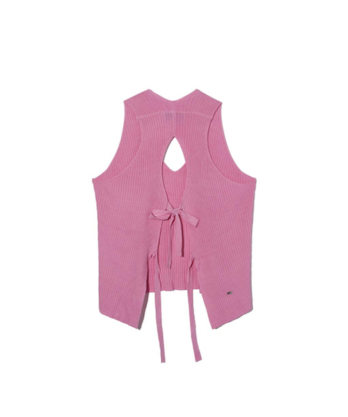 RENSE(レンセ)の「Back Open Ribbon Knit Pink(ニット/セーター・レディース・その他・FREE)」の5枚目の写真