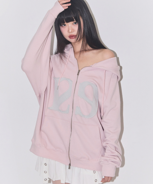 129 ロゴパッチ フードパーカー ライトピンク（パーカー）｜ILLIGO