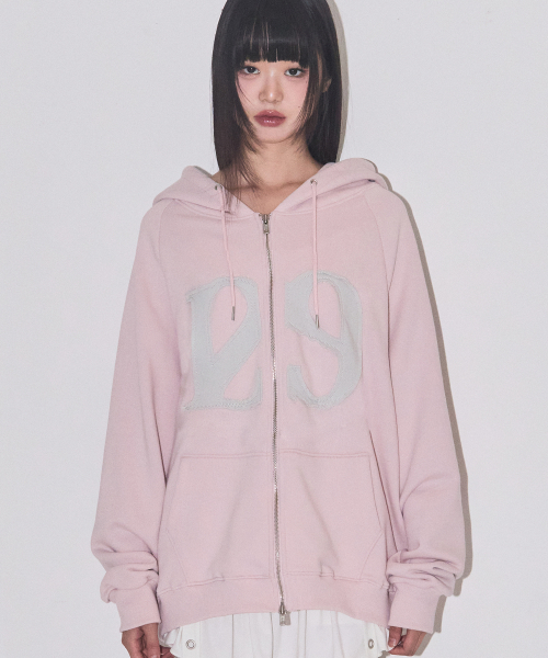 129 ロゴパッチ フードパーカー ライトピンク（パーカー）｜ILLIGO