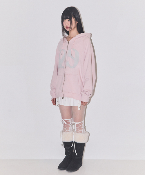 129 ロゴパッチ フードパーカー ライトピンク（パーカー）｜ILLIGO