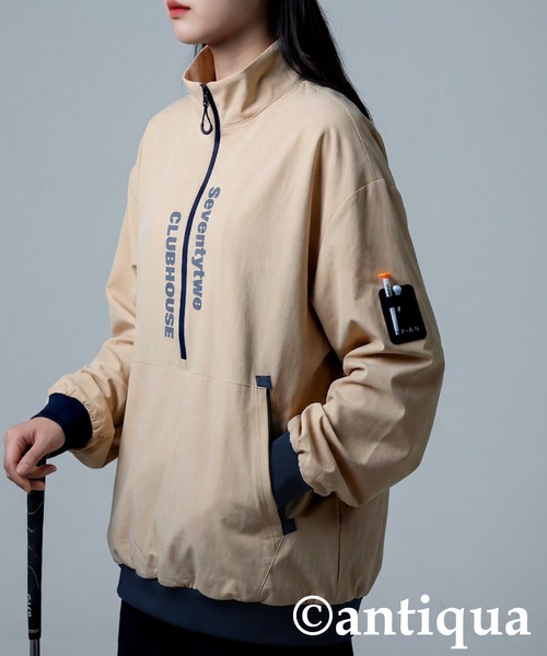 antiqua（アンティカ）の「【STCH】ハーフジッププルオーバー（その他トップス・レディース・ブラック/ベージュ・LXL/ML）」の2枚目の写真