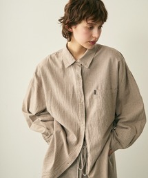 boyfriend stripe overe shirt / ボーイフレンドストライプオーバーシャツ