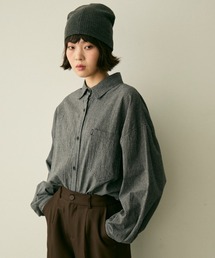 boyfriend stripe overe shirt / ボーイフレンドストライプオーバーシャツ