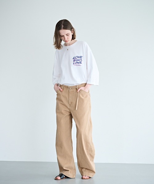 kha:ki（カーキ）の「「KHA:KI / カーキ」7th TEE -LOVE BEGETS LOVE-（Tシャツ/カットソー・レディース・ホワイト系5/ブラック/ホワイト系4・1）」の4枚目の写真