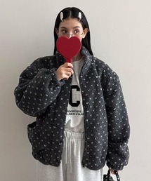 LAC-VERT | スタンドカラーハート柄ボアブルゾン(ブルゾン)