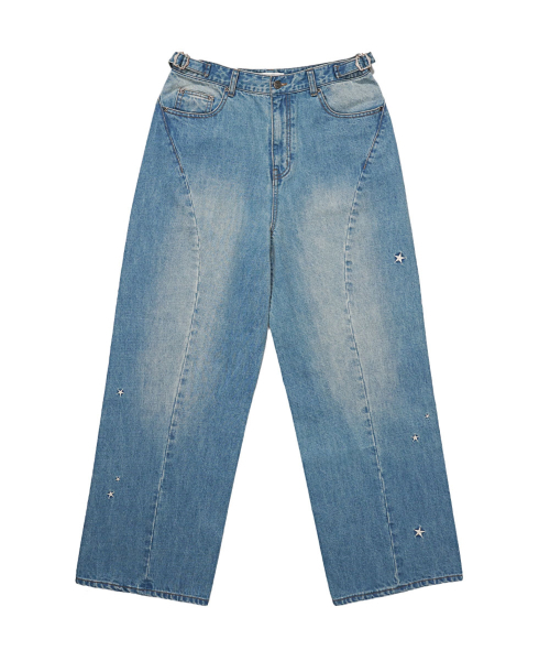 SCHISM INDUCING(スキズムインデューシング)の「STAR TWISTED JEANS BLUE(デニムパンツ・レディース・その他・MEDIUM/LARGE)」の2枚目の写真