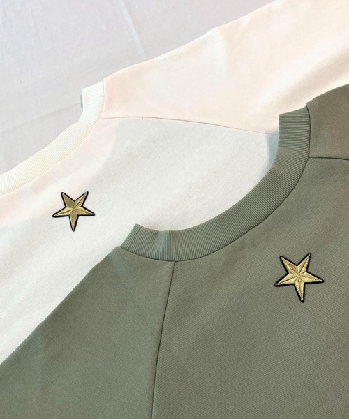 Q（キュー）の「フェイクレザープルオーバー（スウェット・レディース・カーキ/ベージュ・MEDIUM）」の14枚目の写真