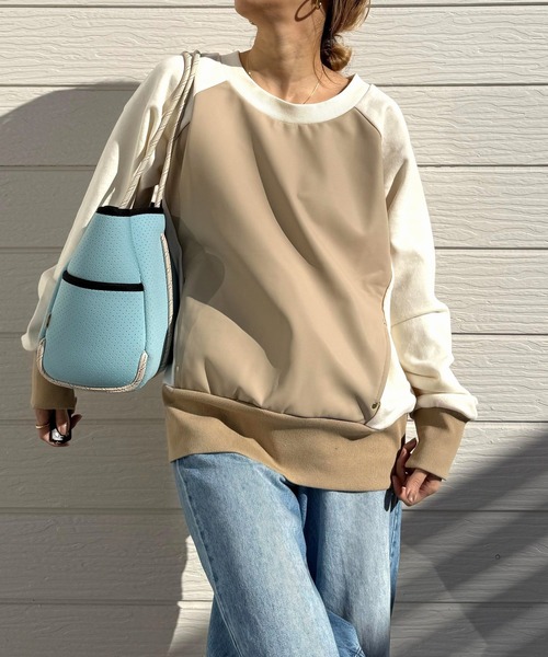 Q（キュー）の「フェイクレザープルオーバー（スウェット・レディース・カーキ/ベージュ・MEDIUM）」の20枚目の写真